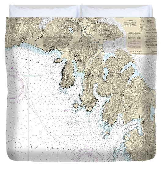 Nautical Chart 17301 Cape Spencer Icy Point Duvet Cover