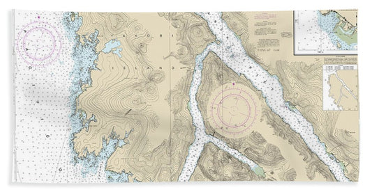 Nautical Chart-17303 Yakobi Island-lisianski Inlet, Pelican Harbor - Bath Towel
