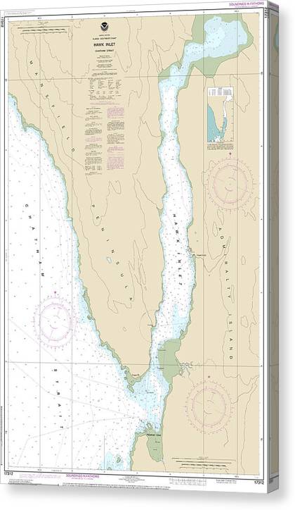 Nautical Chart-17312 Hawk Inlet, Chatham Strait Canvas Print
