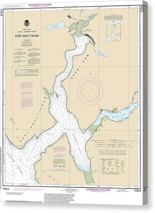 Nautical Chart-17313 Port Snettisham Canvas Print