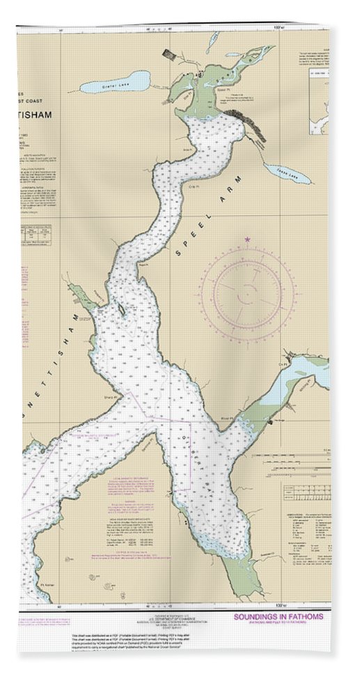 Nautical Chart-17313 Port Snettisham - Bath Towel