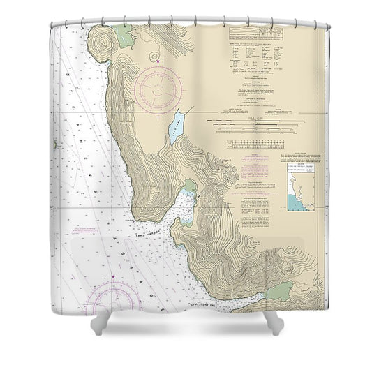 Nautical Chart 17314 Slocum Limestone Inlets Taku Harbor Shower Curtain