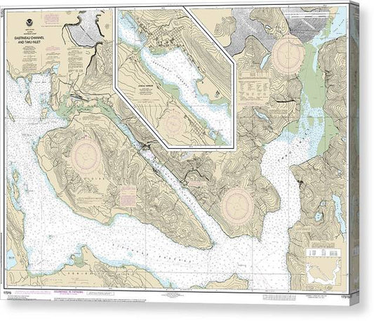 Nautical Chart-17315 Gastineau Channel-Taku Inlet, Juneau Harbor Canvas Print