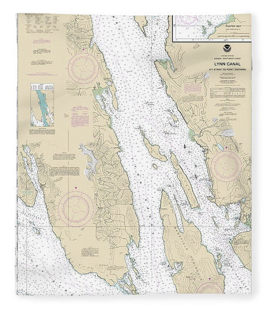 Nautical Chart 17316 Lynn Canal Icy Str Point Sherman, Funter Bay, Chatham Strait Blanket
