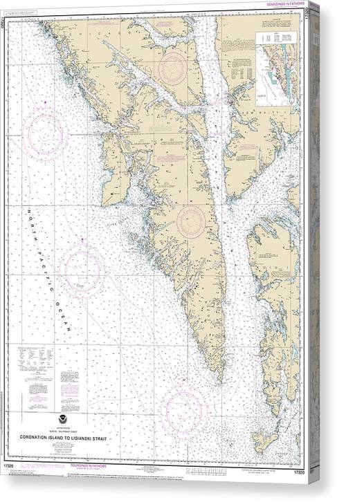 Nautical Chart-17320 Coronation Island-Lisianski Strait Canvas Print
