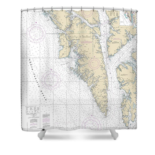 Nautical Chart 17320 Coronation Island Lisianski Strait Shower Curtain