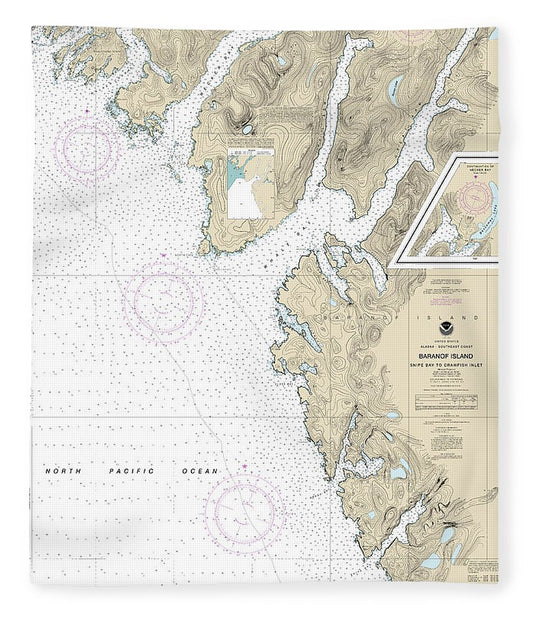Nautical Chart 17328 Snipe Bay Crawfish Inlet,Baranof L Blanket