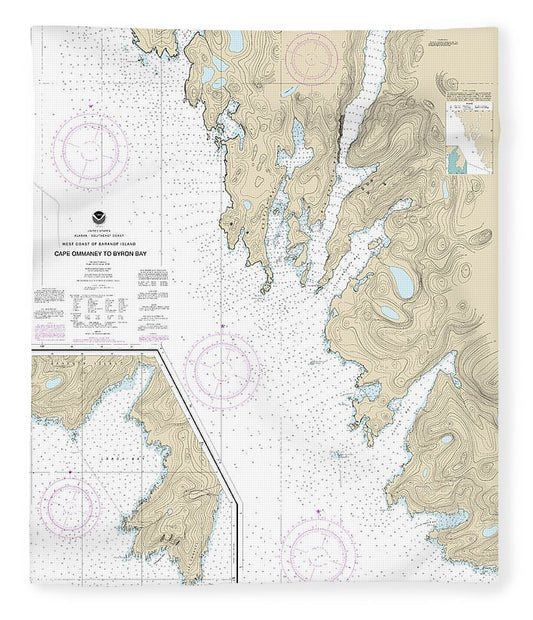 Nautical Chart 17330 West Coast Baranof Island Cape Ommaney Byron Bay Blanket