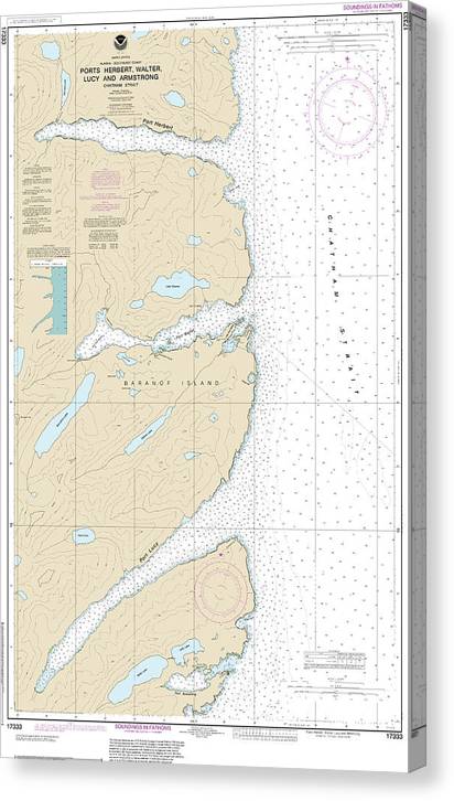 Nautical Chart-17333 Ports Herbert, Walter, Lucy-Armstrong Canvas Print