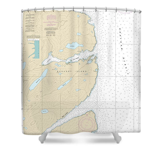 Nautical Chart 17333 Ports Herbert, Walter, Lucy Armstrong Shower Curtain