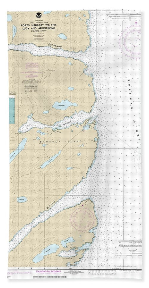 Nautical Chart-17333 Ports Herbert, Walter, Lucy-armstrong - Bath Towel