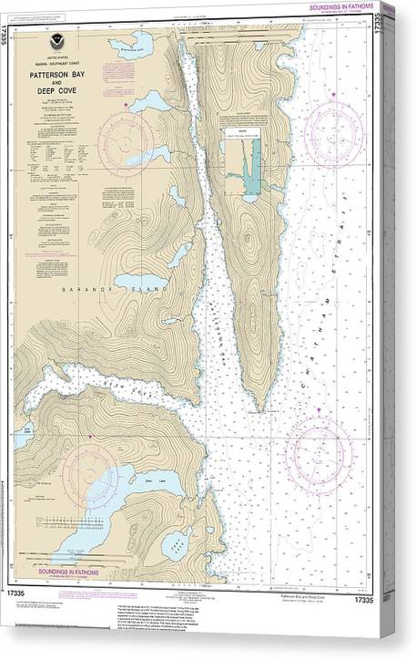Nautical Chart-17335 Patterson Bay-Deep Cove Canvas Print