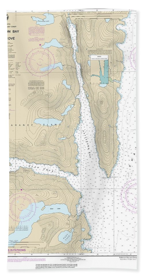 Nautical Chart-17335 Patterson Bay-deep Cove - Bath Towel