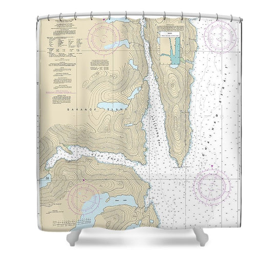 Nautical Chart 17335 Patterson Bay Deep Cove Shower Curtain