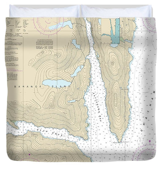 Nautical Chart 17335 Patterson Bay Deep Cove Duvet Cover