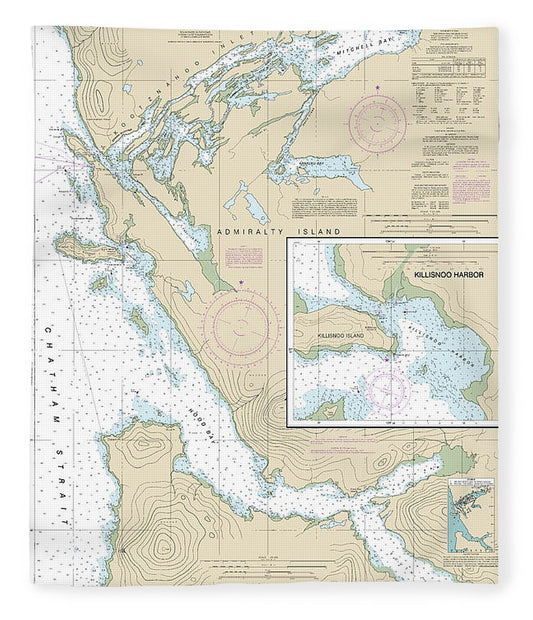 Nautical Chart 17339 Hood Bay Kootznahoo Inlet Blanket