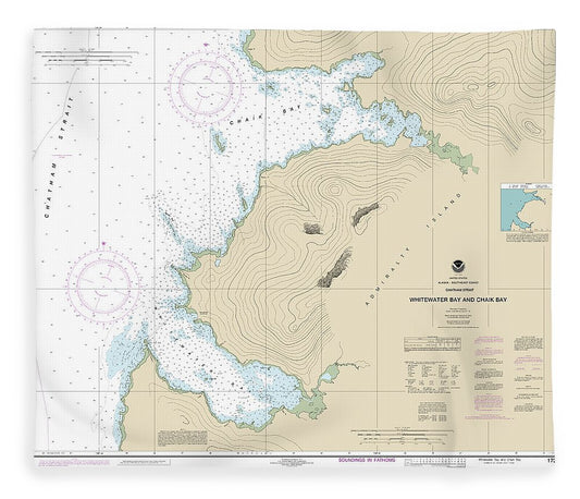 Nautical Chart 17341 Whitewater Bay Chaik Bay, Chatham Strait Blanket