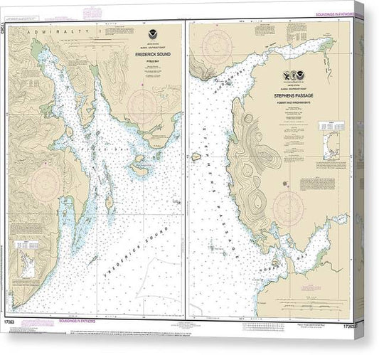 Nautical Chart-17363 Pybus Bay, Frederick Sound, Hobart-Windham Bays, Stephens P Canvas Print