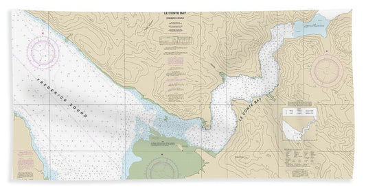 Nautical Chart-17377 Le Conte Bay - Bath Towel