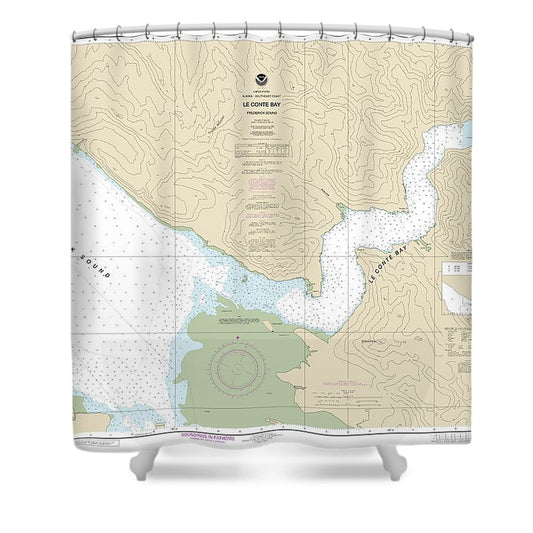 Nautical Chart 17377 Le Conte Bay Shower Curtain