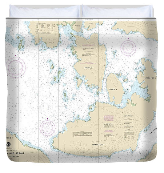 Nautical Chart 17379 Shakan Bay Strait, Alaska Duvet Cover