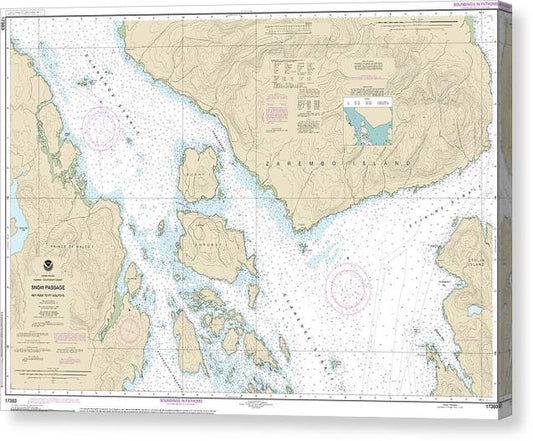 Nautical Chart-17383 Snow Passage, Alaska Canvas Print