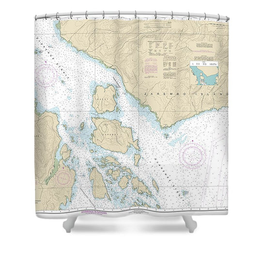 Nautical Chart 17383 Snow Passage, Alaska Shower Curtain