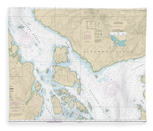 Nautical Chart 17383 Snow Passage, Alaska Blanket