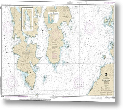 A beuatiful Metal Print of the Nautical Chart-17386 Sumner Strait-Southern Part - Metal Print by SeaKoast.  100% Guarenteed!