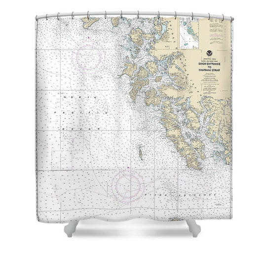 Nautical Chart 17400 Dixon Entrance Chatham Strait Shower Curtain