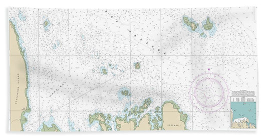 Nautical Chart-17401 Lake Bay-approaches, Clarence Str - Bath Towel