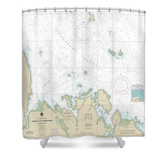 Nautical Chart 17401 Lake Bay Approaches, Clarence Str Shower Curtain
