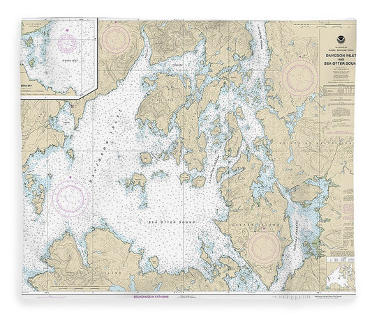 Nautical Chart 17403 Davidson Inlet Sea Otter Sound, Edna Bay Blanket