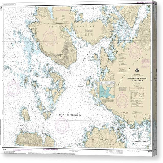 Nautical Chart-17404 San Christoval Channel-Cape Lynch Canvas Print