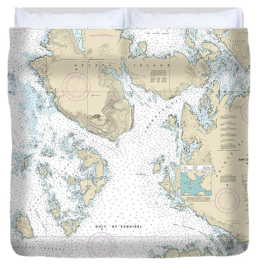Nautical Chart 17404 San Christoval Channel Cape Lynch Duvet Cover