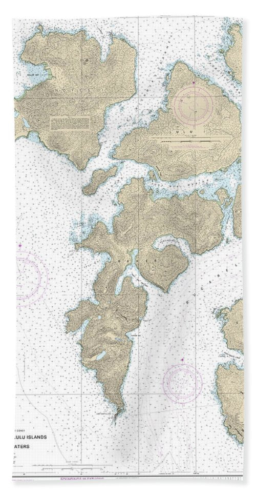 Nautical Chart-17406 Baker, Noyes,-luluislands-adjacent Waters - Bath Towel