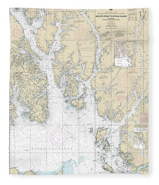 Nautical Chart 17420 Hecate Strait Etolin Island, Including Behm Portland Canals Blanket