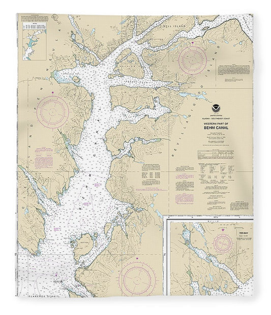 Nautical Chart 17422 Behm Canal Western Part, Yes Bay Blanket