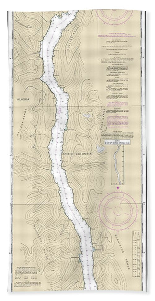 Nautical Chart-17425 Portland Canal-north-hattie Island - Bath Towel