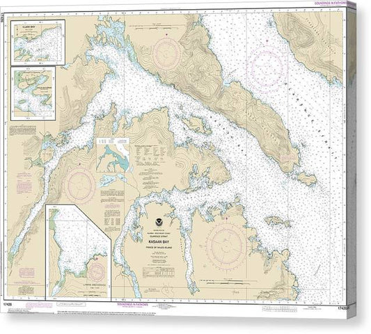 Nautical Chart-17426 Kasaan Bay, Clarence Strait, Hollis Anchorage, Eastern Part, Lyman Anchorage Canvas Print