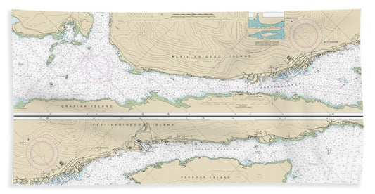 Nautical Chart-17430 Tongass Narrows - Bath Towel
