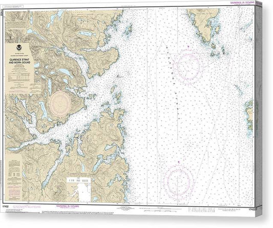 Nautical Chart-17432 Clarence Strait-Moira Sound Canvas Print