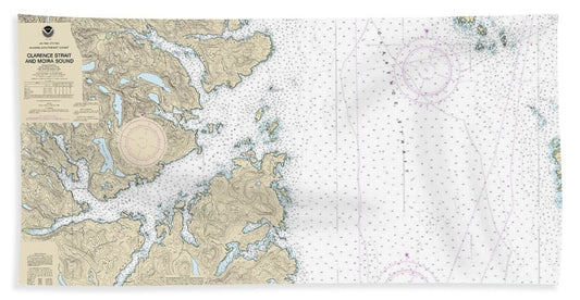 Nautical Chart-17432 Clarence Strait-moira Sound - Bath Towel