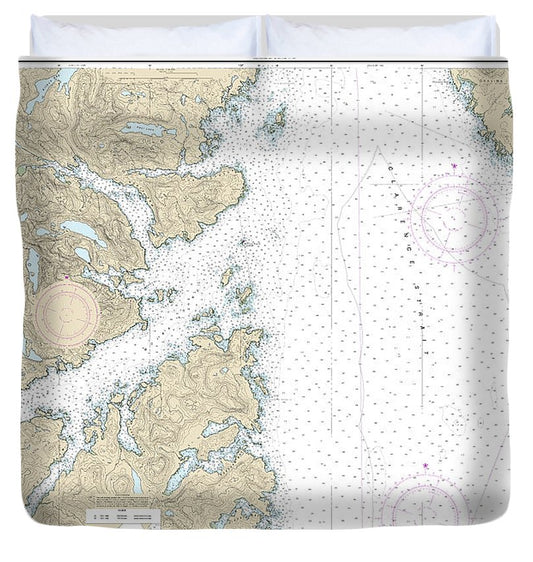 Nautical Chart 17432 Clarence Strait Moira Sound Duvet Cover