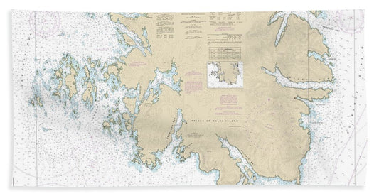 Nautical Chart-17433 Kendrick Bay-shipwreck Point, Prince-wales Island - Bath Towel