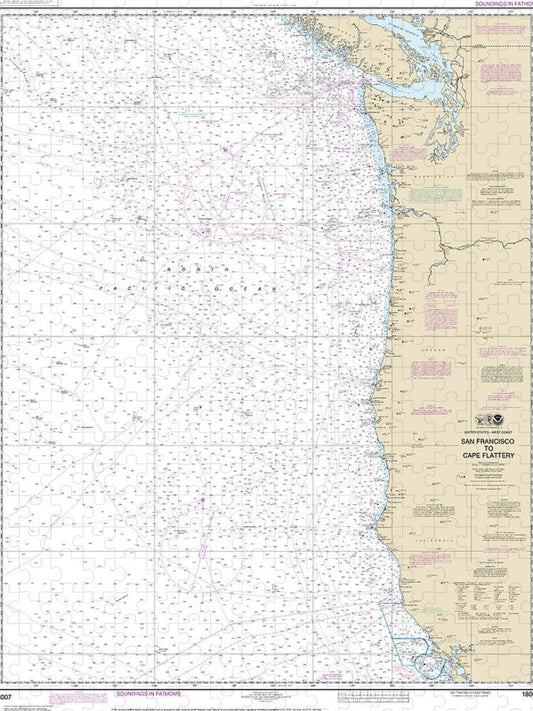 Nautical Chart 18007 San Francisco Cape Flattery Puzzle