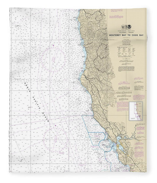 Nautical Chart 18010 Monterey Bay Coos Bay Blanket
