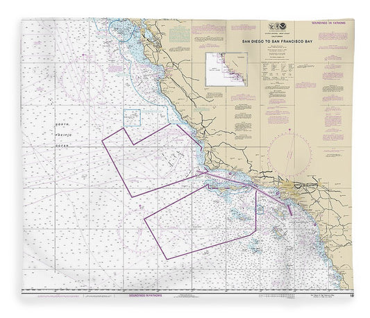 Nautical Chart 18022 San Diego San Francisco Bay Blanket