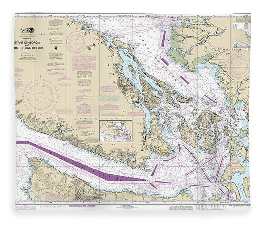 Nautical Chart 18400 Strait Georgia Strait Juan De Fuca Blanket