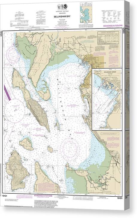 Nautical Chart-18424 Bellingham Bay, Bellingham Harbor Canvas Print